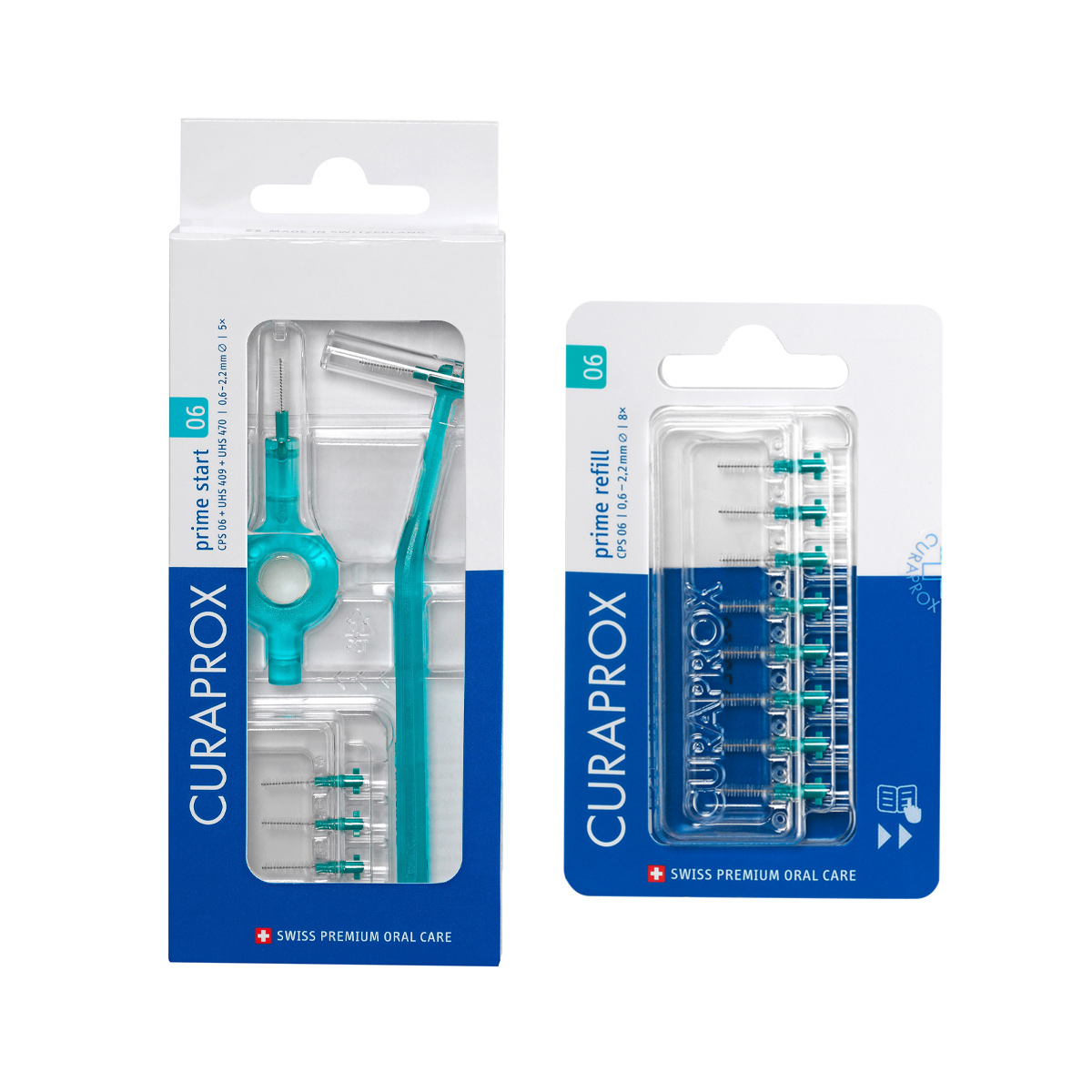 クラプロックス 歯間ブラシ CPSプライムスタート CPS06（ブルー）+リフィル8本セット